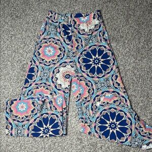Navy & Pink Medallion Palazzo Pants